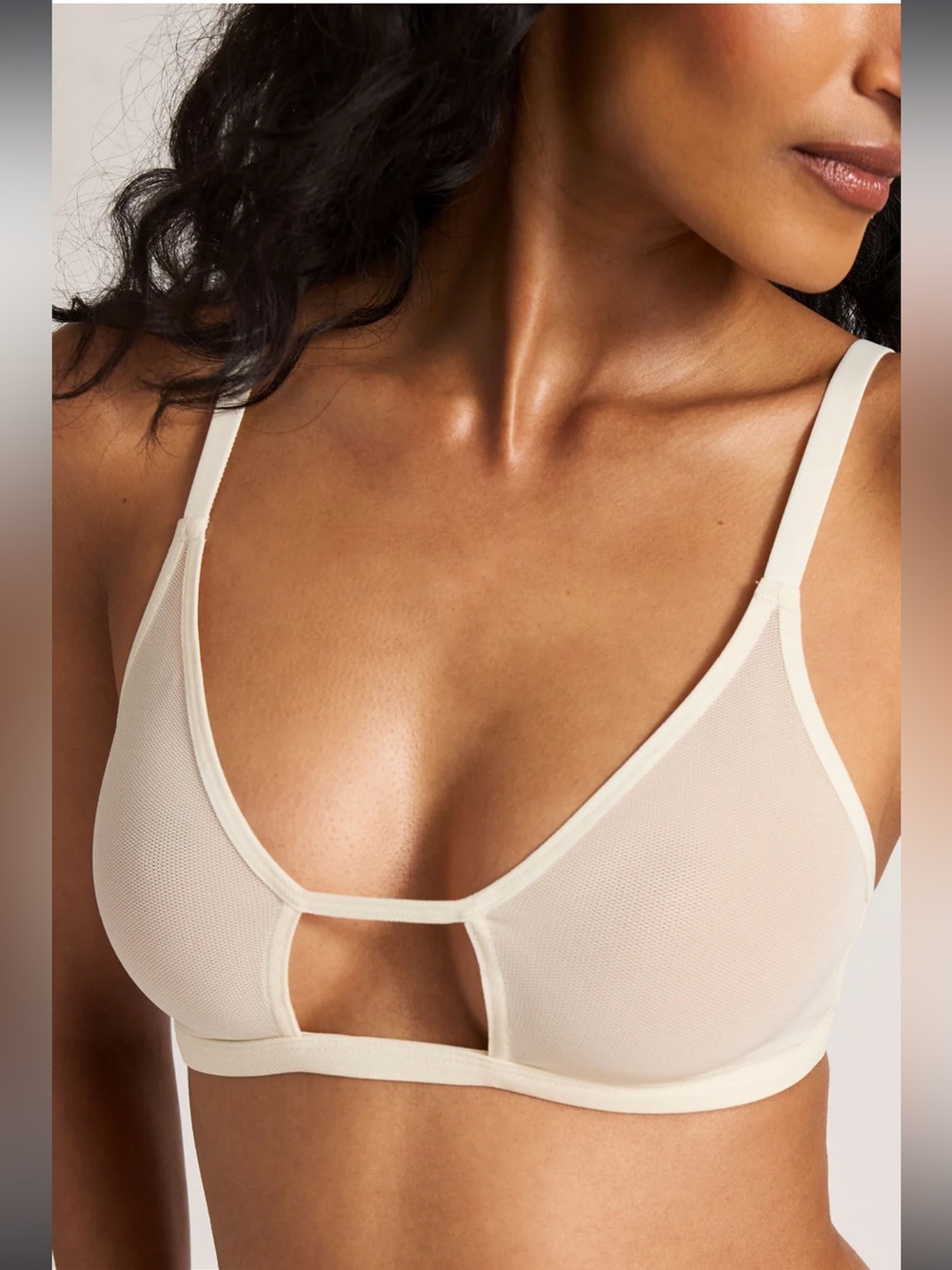 Negative Underwear Sieve Cutout Bra Mesh Cutout Bra in Pink Size 2 NWT peach